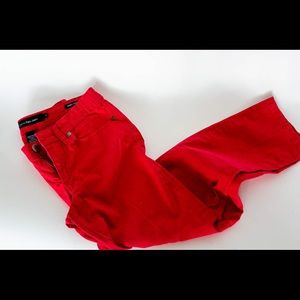 Red Calvin Klein skinny crop cotton red pants
